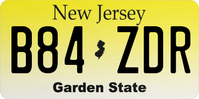 NJ license plate B84ZDR