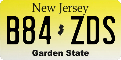 NJ license plate B84ZDS