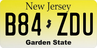 NJ license plate B84ZDU