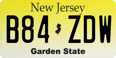 NJ license plate B84ZDW