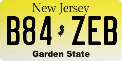 NJ license plate B84ZEB