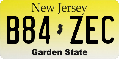 NJ license plate B84ZEC