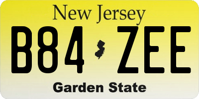 NJ license plate B84ZEE