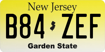 NJ license plate B84ZEF