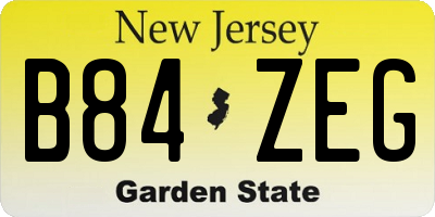 NJ license plate B84ZEG