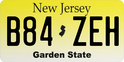 NJ license plate B84ZEH