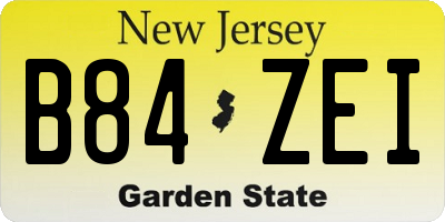 NJ license plate B84ZEI