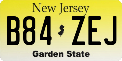 NJ license plate B84ZEJ