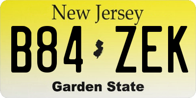 NJ license plate B84ZEK