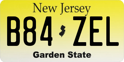 NJ license plate B84ZEL