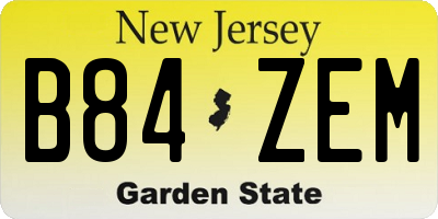 NJ license plate B84ZEM