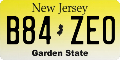 NJ license plate B84ZEO