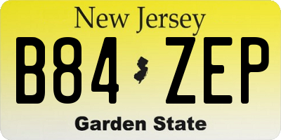 NJ license plate B84ZEP