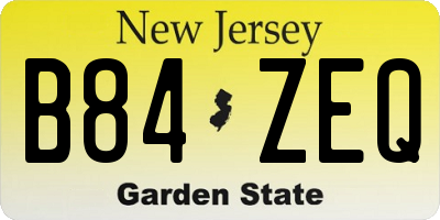 NJ license plate B84ZEQ