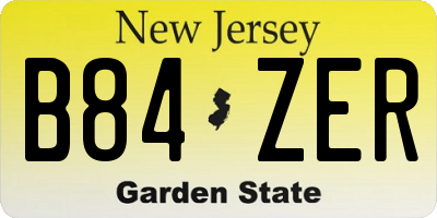 NJ license plate B84ZER