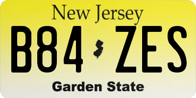 NJ license plate B84ZES
