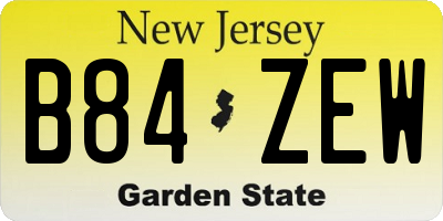 NJ license plate B84ZEW