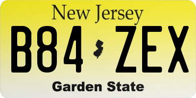 NJ license plate B84ZEX