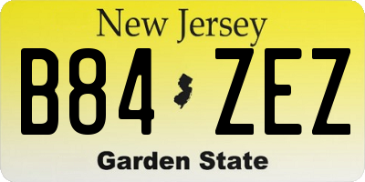 NJ license plate B84ZEZ