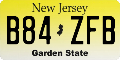 NJ license plate B84ZFB