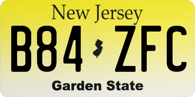 NJ license plate B84ZFC