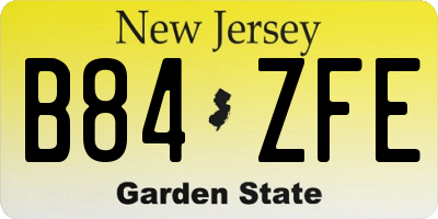 NJ license plate B84ZFE