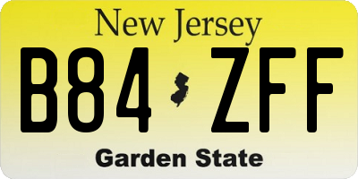 NJ license plate B84ZFF
