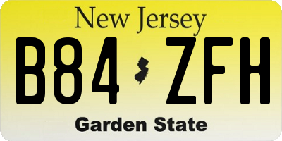 NJ license plate B84ZFH