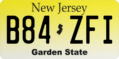 NJ license plate B84ZFI