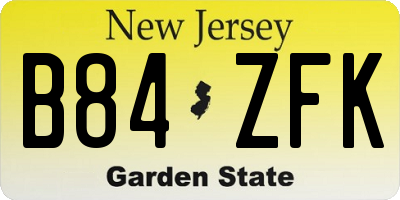 NJ license plate B84ZFK