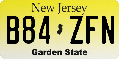 NJ license plate B84ZFN