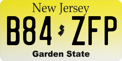 NJ license plate B84ZFP