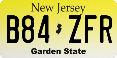 NJ license plate B84ZFR