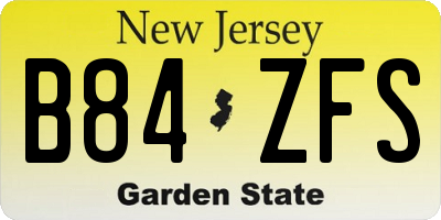 NJ license plate B84ZFS