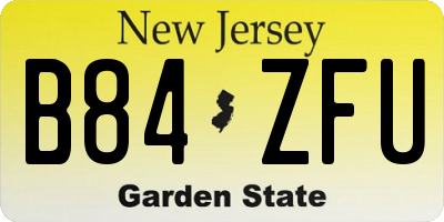 NJ license plate B84ZFU