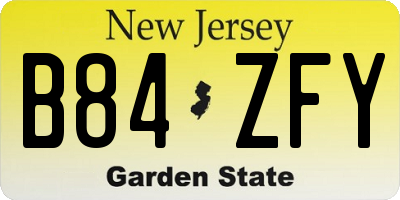NJ license plate B84ZFY