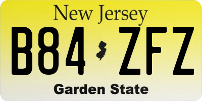 NJ license plate B84ZFZ