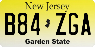 NJ license plate B84ZGA