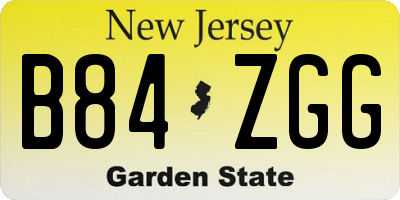 NJ license plate B84ZGG