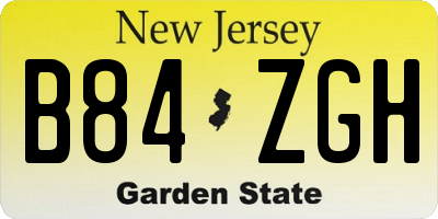 NJ license plate B84ZGH