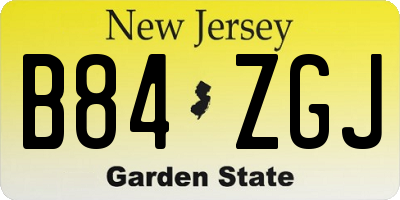 NJ license plate B84ZGJ