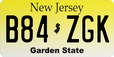 NJ license plate B84ZGK