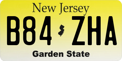 NJ license plate B84ZHA