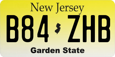 NJ license plate B84ZHB