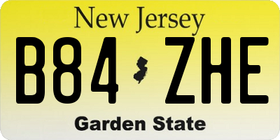 NJ license plate B84ZHE