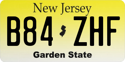 NJ license plate B84ZHF