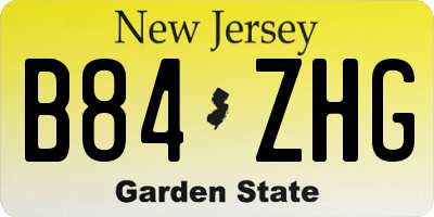 NJ license plate B84ZHG