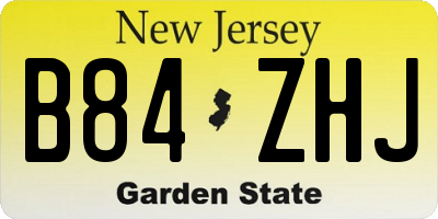 NJ license plate B84ZHJ