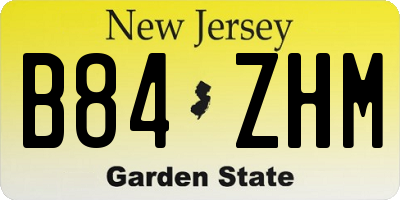 NJ license plate B84ZHM