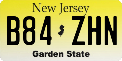 NJ license plate B84ZHN